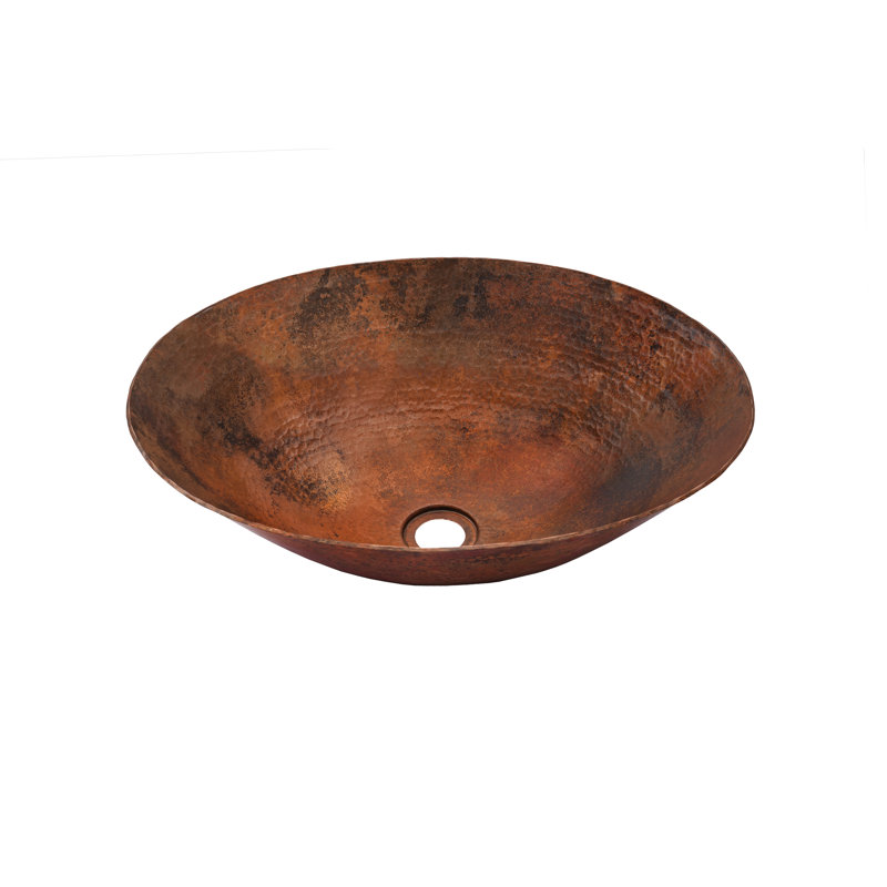 Novatto 14'' Copper Oval Bathroom Sink, Antigua