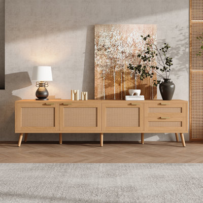 70" Modern TV Stand For Tvs Up To 80",  Media Console Entertainment Center With Storage Cabinets And Drawers For Living Room