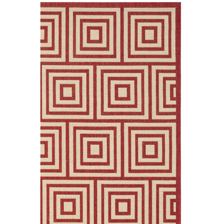 Tapis d'intérieur / extérieur à motif géométrique Linden 100 Performance