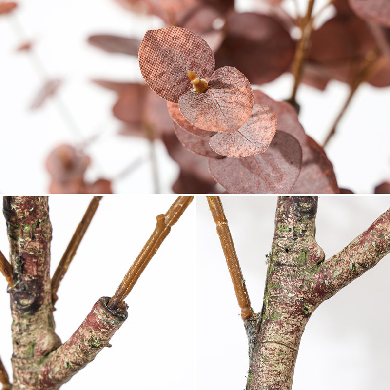 Artificial Eucalyptus Tree in Black Pot for Home Office, H 59,2 po x l 23,6 po x P 23,6 po