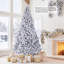Sapin de Noël à charnières pré-illuminé, recouvert de neige floquée, de 1,37 m à 2,79 m, avec lumières LED.-1008314863