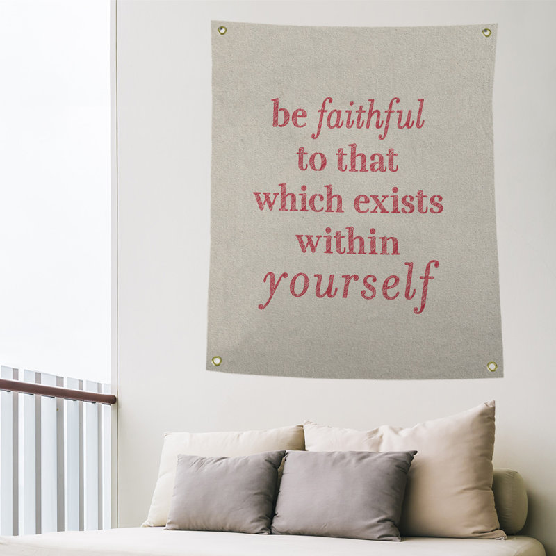 Tapisserie de polyester fidèle à votre quote, H 80 po x l 59 po, Blanc / Rouge