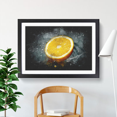 Sliced Orange Fruit 1 Piece Single Picture Frame Wall Art