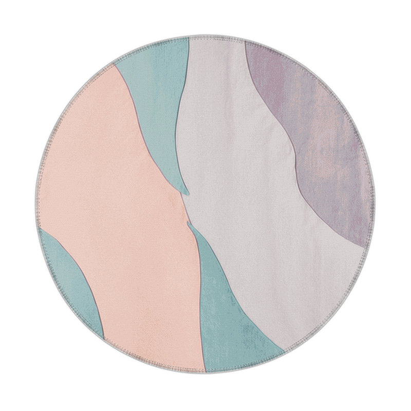 Periwinkle Haze Indoor And Outdoor Area Rug, Round 5'