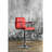 Swivel Upholstered Adjustable Height Counter Stool with Metal Frame-1543009372