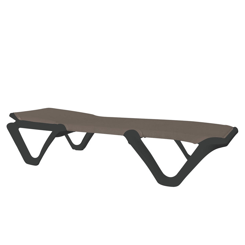 Chaise longue inclinable Nautical, Gris anthracite, Gris anthracite