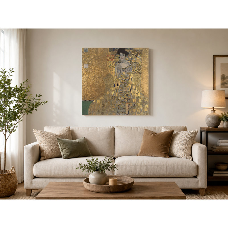 Portrait d'Adèle Bloch-Bauer I (1907) - Art mural carré sur toile, 12" W x 12" H