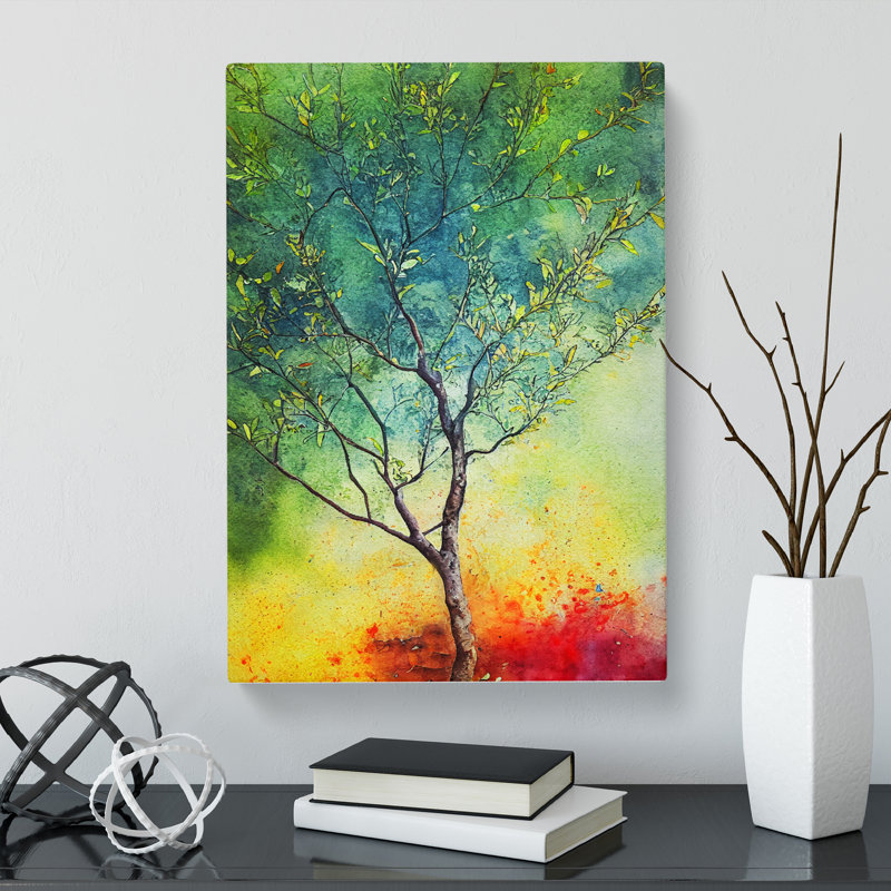 CAN-V0523-2752X Watercolour Pear Tree Vol.3 - Wrapped Canvas Print, 50cm H x 35cm W x 3cm D