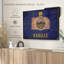«State Map Over Kansas Flag Wall Art»-507491318
