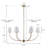 6-light 40" Wide Vintage Chandelier With White Fabric Shade-349150371