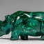 Genuine Polished Malachite Rhino Carving (129.2 Grams)