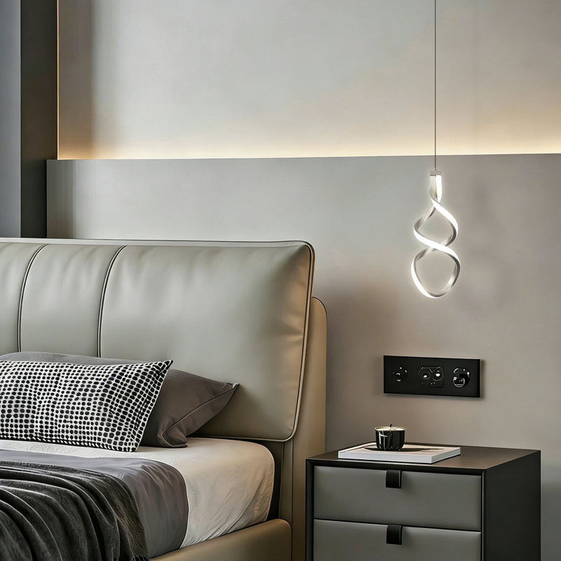 1-Light Led Pendant Light with Remote Control, Brushed Nickel
