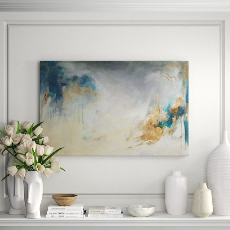 Cyanic Painting by Samuel Kane, Glass Coat, 54" H x 86" W x 1.5" D
