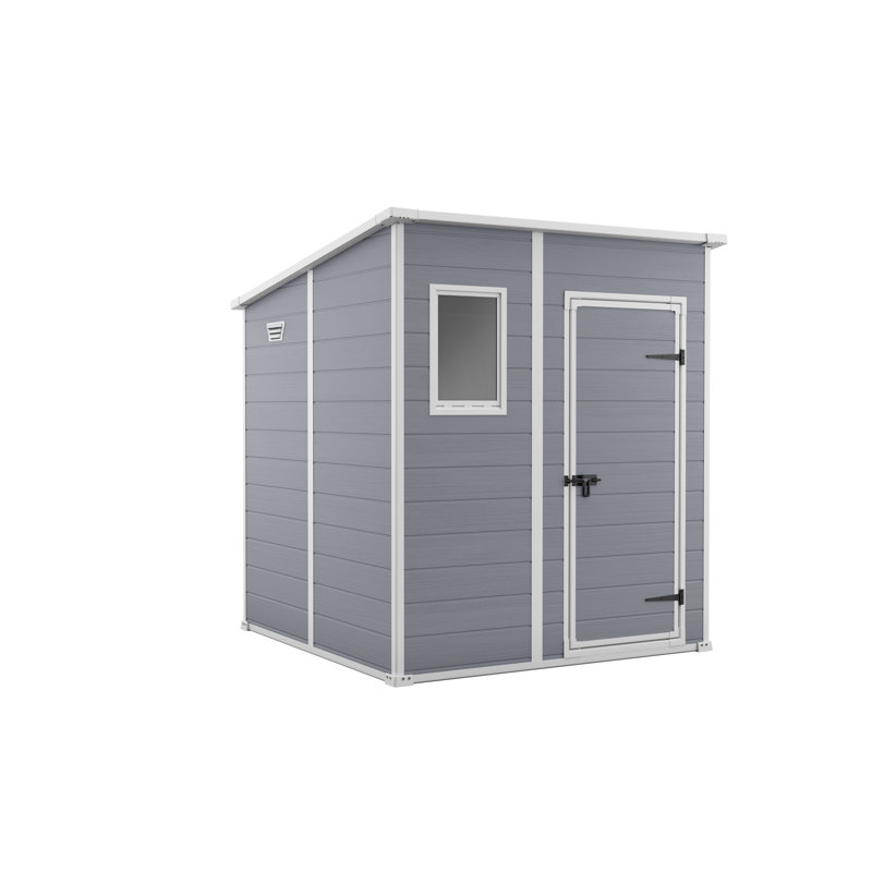 Keter Manor Pent Outdoor Garden Storage Shed 6 x 6ft - Grey