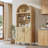 63" Arched Bookcase with Doors, 5-Tier Open Display Shelf & Storage Cabinet for Home Office-2045734913