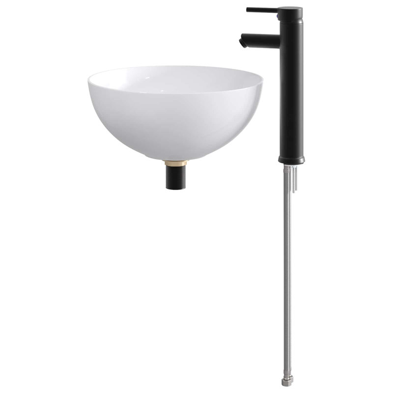 Belfry Bathroom 355mm W Metal Sink, Matte Black