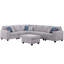125 po, gris, lin, 7 pièces, canapé modulaire en forme de L, porte-gobelets, pièces modulaires, profondeur du siège, hauteur du dossier, sièges rembourrés en mousse, conception réversible, coussins décoratifs, ressorts ensachés