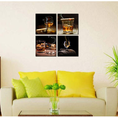  Home Bar Decor Cigar Whiskey Decor Wine Themed Kitchen Wine  Pictures Alcohol Poster Speakeasy Decor Cocktail Art Bar Wall Kitchen Wall  Art for Dining Room Decor (08×12inch- Framed): Posters & Prints