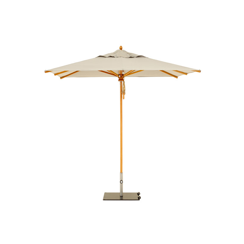 Safari 11.5' Square Umbrella, CBM + 2.25" Galvanized Tube, 99.6" H x 114.17" W x 114.17" D, Natural