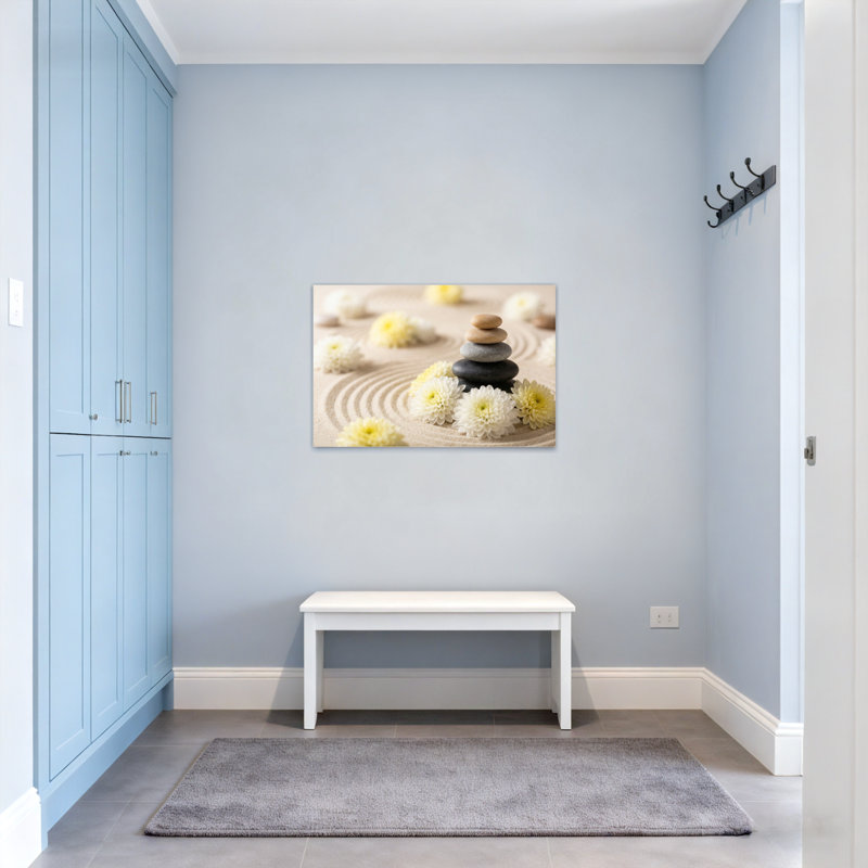 Motif de pierres et de fleurs Fashion Zen Garden, H 20 po x l 30 po