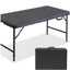 Table de fête de pique-nique pliante et multifonctionnelle noire de 4 pi, 1 pièce par boîte