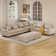 L-Shaped 6 Seats Modular Sectional Sofa with Storage Seats, Phone Holder and Console Table