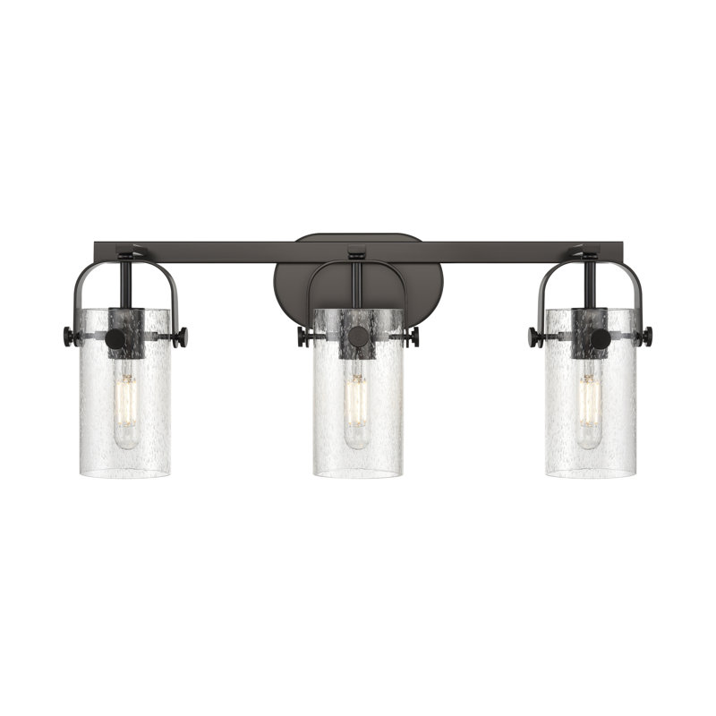 Éclairage pour meuble-lavabo 4 "3 lumières 24" Ameley, Noir mat, H 7 po x l 3,88 po x P 3,88 po, Grainé