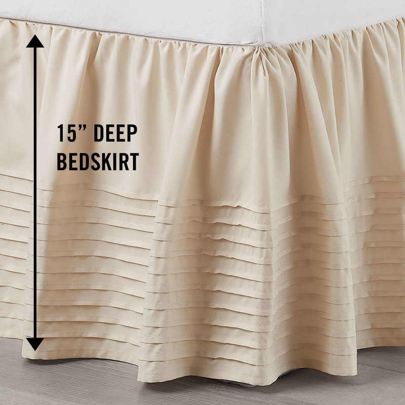 Martex Multi Pleat Bed Skirt, Queen, Ivory