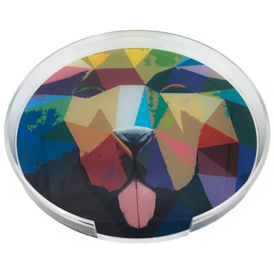 Ode To Okuda Acrylic Round Placemat Tray
