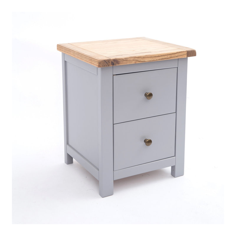 Conley 45cm W Plywood / Laminate Board Bedside Table, Grey/Brown