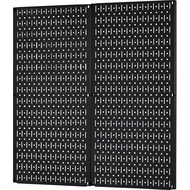 Panneau perforé en acier de 32 po x 32 po, Noir