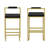 Modern Velvet Counter Height Bar Stools With Low Backrest Set Of 2 Upholstered Dining Stools For Kitchen Island-1702371826