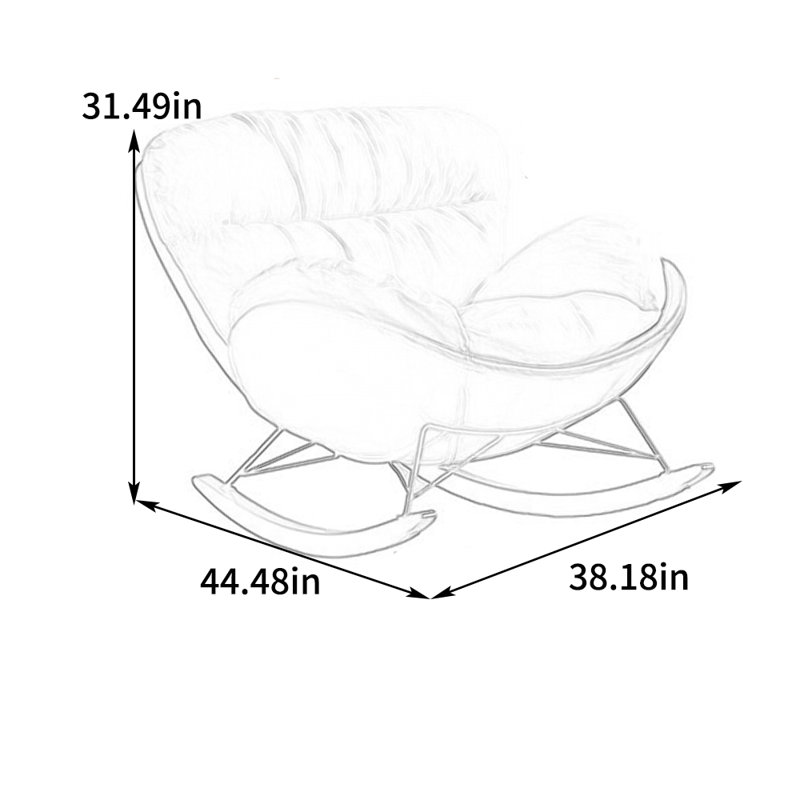 Chaise berçante confortable avec structure en métal