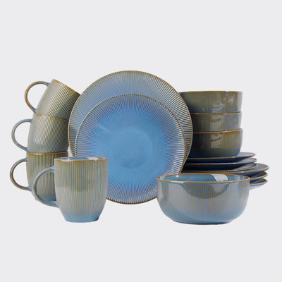 16pc Reactive Glaze Dinner Set