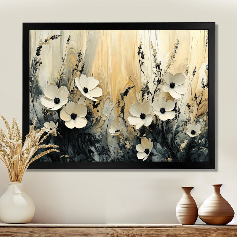 Irmaïm Mimimalisme fleur de dahlia crème - art mural Dahlia, Reproduction encadrée d'une seule photo, H 30 po x l 40 po