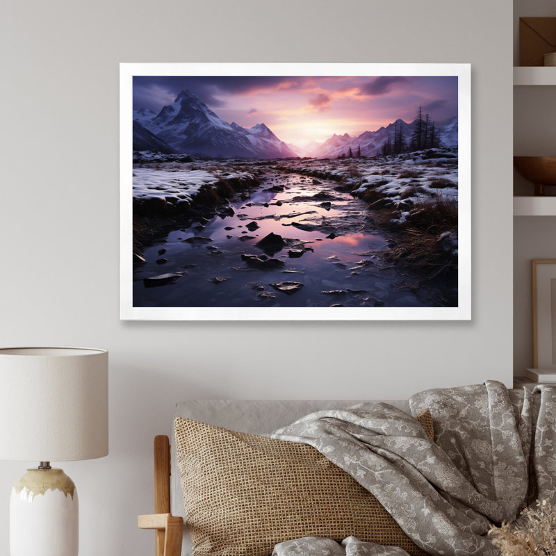 Alaska, crépuscule arctique sur toile, H 12 po x l 20 po x P 1 po, Cadre photo blanc