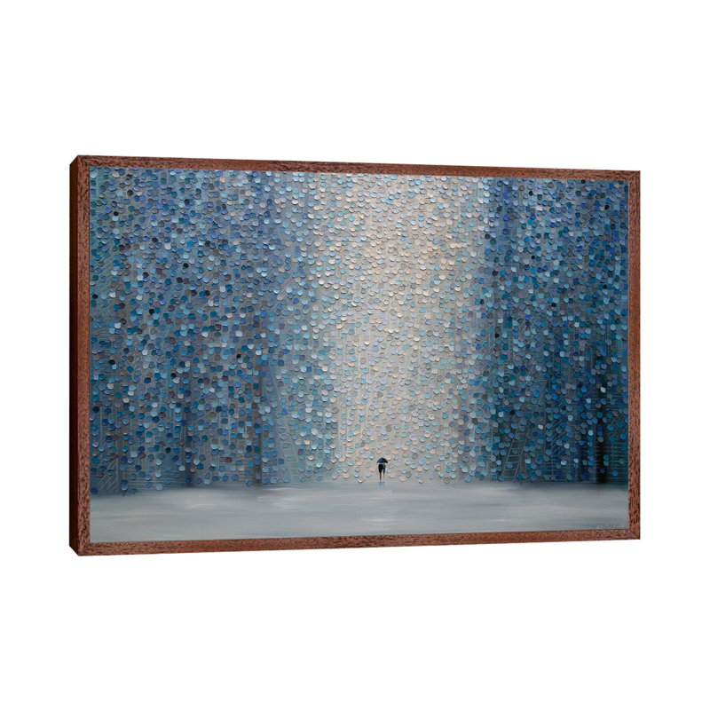 Rainfall by Ekaterina Ermilkina - Painting on Canvas, 66.04 cm H x 45.72 cm W, Classic Brown Wood Framed