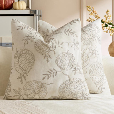 Halloween Embroidered Pumpkin Cushion Cover Maple Leaf Pillowcase