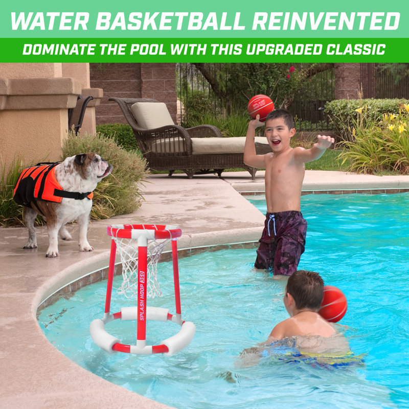Splash Hoop 360 Floating Pool Basketball Game, Red