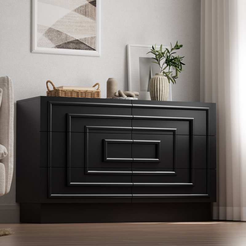 Commode 6 tiroirs Modern Modern, Noir