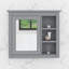 Pharmacie, armoire de rangement de salle de bain murale avec miroir, 3 tablettes ouvertes-708769830