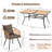  7-Piece Outdoor Dining Set With 6 Rattan Chairs, All-Weather Patio Table & Chairs For Backyard, Garden, Poolside-1922691515