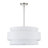 5 Light Brushed Nickel Pendant Chandelier With Hand Crafted Off-White Fabric Hardback Shades