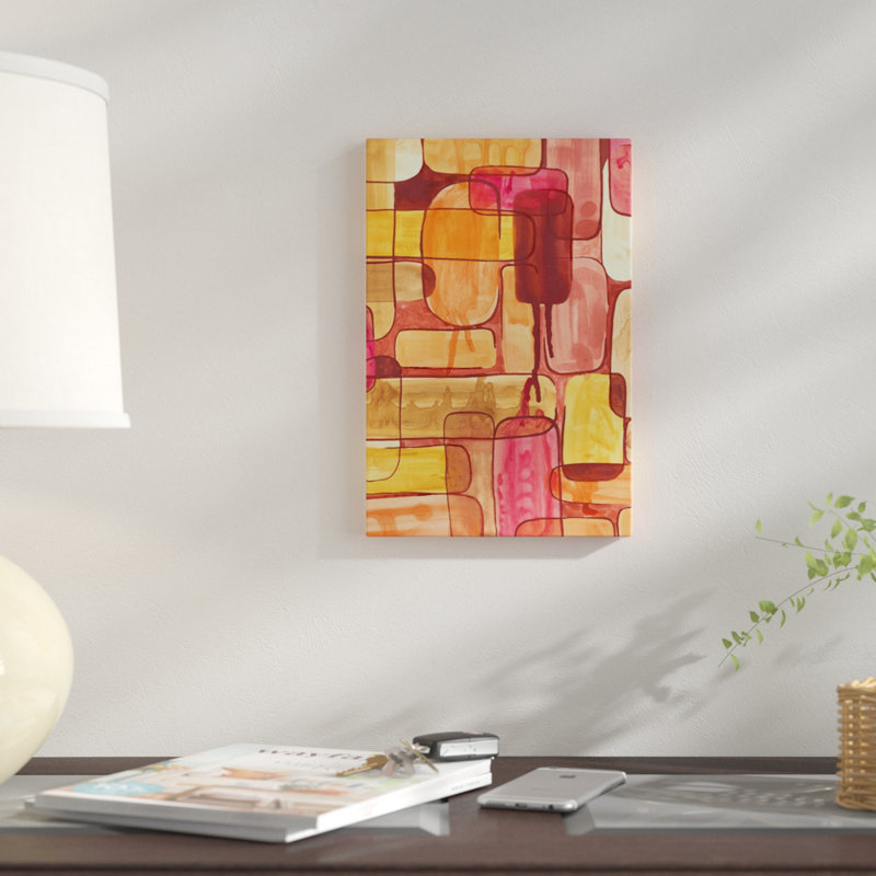 « mod coucher de soleil ii », impression sur toile, H 26 po x l 18 po x P 1,5 po, Pas de tapis, Toile tendue