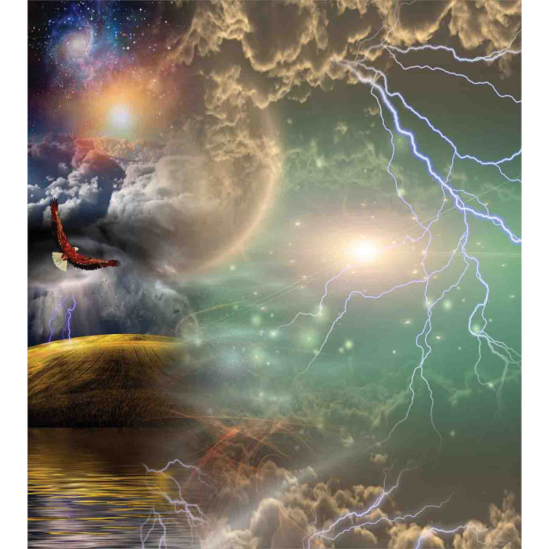 Fantasy Celestial Events Queen Duvet Cover Set with Pillow Shams