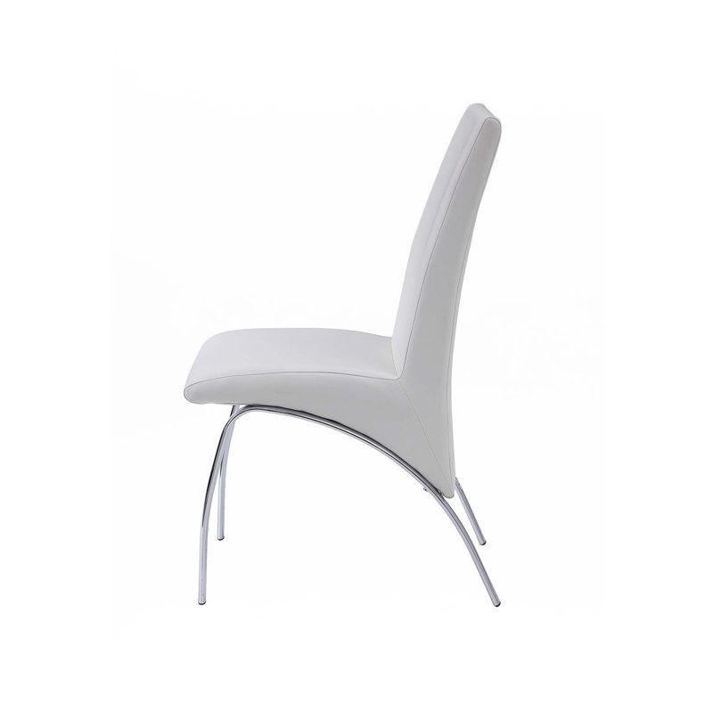 Ensemble de 2 chaises d'appoint en cuir synthétique et finition chromée