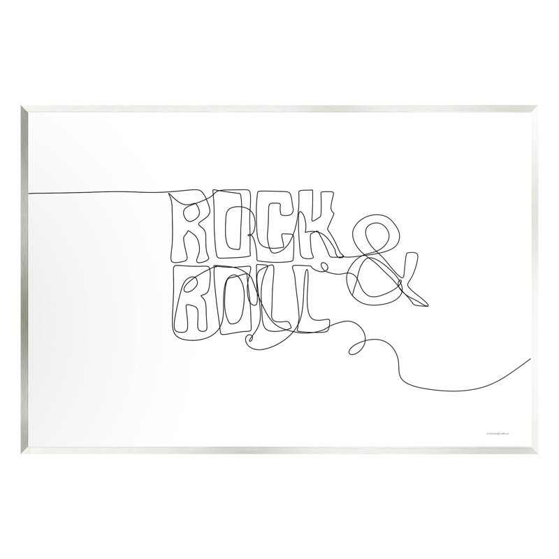 «Rock & Roll Music Line Doodle Floater» par Kamdon Kreations, H 13 po x l 19 po x P 0,5 po, Bois