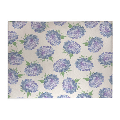 Hydrangea Love Thin Lightweight Kitchen Mat