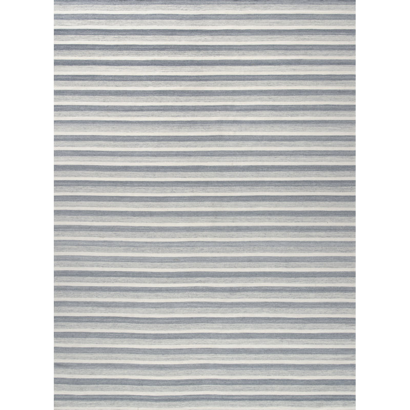 Textures Wool Striped Area Rug in Gray, Rectangle 9' x 12'