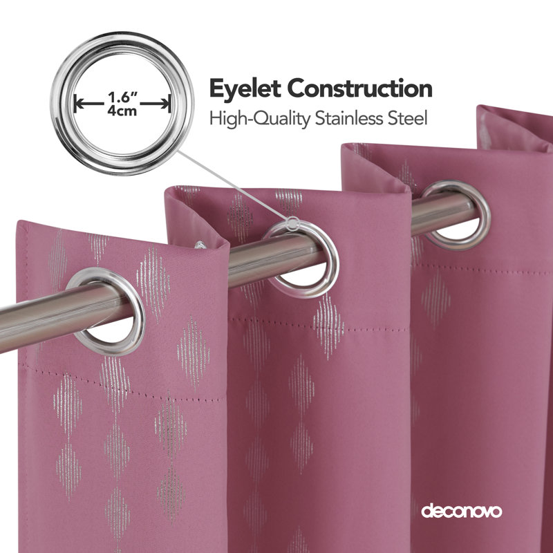 Bedolla Room Darkening Curtain Pair, Pink, 42" W x 53"L
